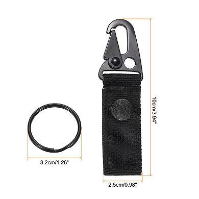 Belt Keeper Key Ring, Nylon Webbing Strap Hanging Gear Buckle 2pcs