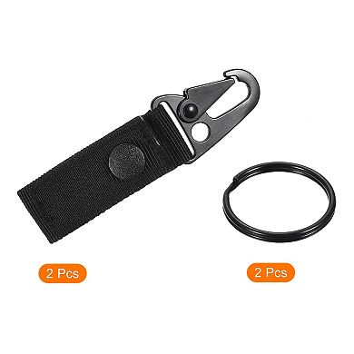 Belt Keeper Key Ring, Nylon Webbing Strap Hanging Gear Buckle 2pcs
