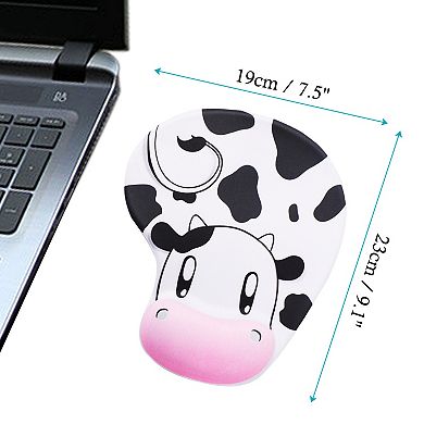Ergonomic Mouse Pad With Wrist Support Rest Cow Style Cute Mouse Pad With Non-slip Rubber Base