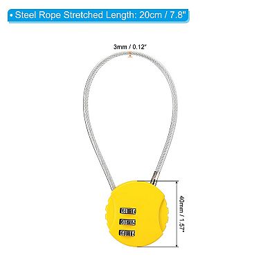 Small Combination Lock 7.8 Inch, 3 Pack 3 Digit Padlock For Locker