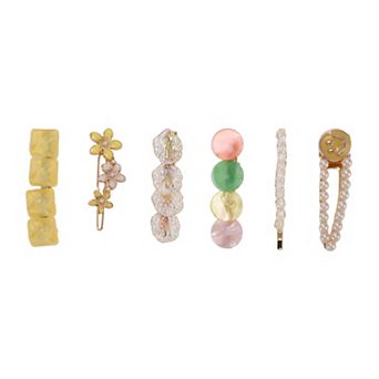 Classic Fashion Elf Hair Clips Hairdo Clip For Girls For Women Yellow 6 pc