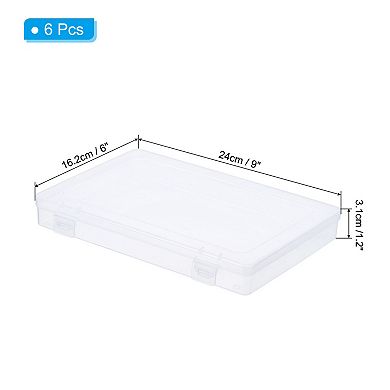 6pack Plastic Rectangle Organizer Container For Beads Jewelry Small Items Art Craft Projects