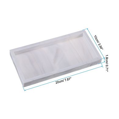 8" X 4" Soap Dispenser Tray Jewelry Organizer Dish For Jewelry, Coin, Key, White