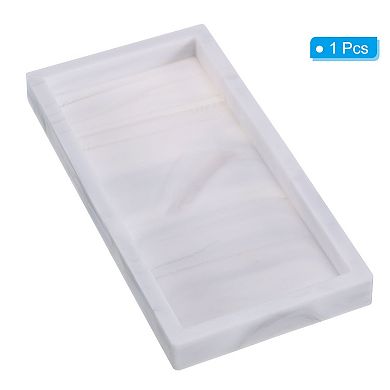 8" X 4" Soap Dispenser Tray Jewelry Organizer Dish For Jewelry, Coin, Key, White