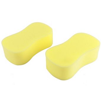 Home Car Windshield Sponge Wash Washing Cleaning Pad Yellow 20 X 10 X 5cm 2 pc
