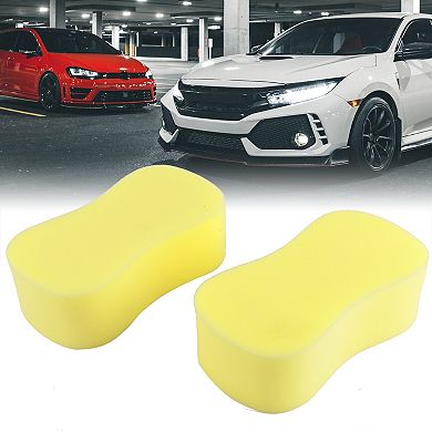 Home Car Windshield Sponge Wash Washing Cleaning Pad Yellow 20 X 10 X 5cm 2pcs