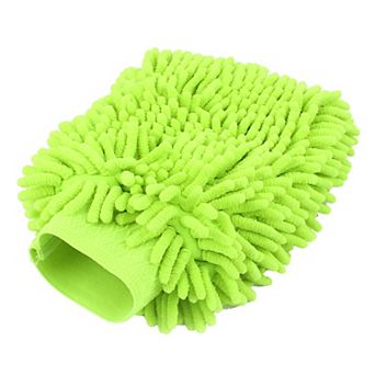 Car Mitt Microfiber Wash Washing Cleaning Glove Anti Scratch Fluorescent Green