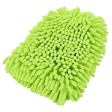 Car Mitt Microfiber Wash Washing Cleaning Glove Anti Scratch Fluorescent Green