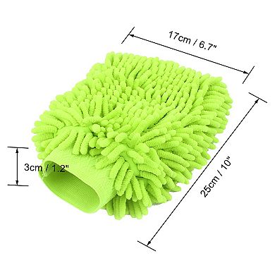 Car Mitt Microfiber Wash Washing Cleaning Glove Anti Scratch Fluorescent Green