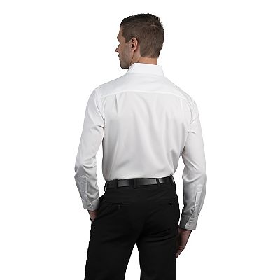 nautica white dress shirt Mens Medium Solid Performance Stretch Long Sleeve Nautica White Long-Sleeve Button-Down Shirt