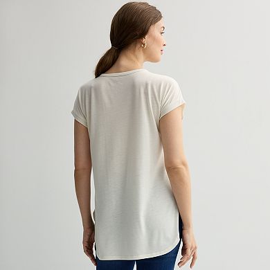 Women's Short Dolman Sleeve Sunflower Tunic Top