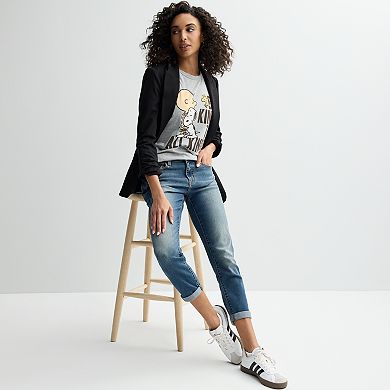 Juniors' Peanuts Charlie Brown, Snoopy & Woodstock Be Kind To All Kinds Roll Cuff Graphic Tee