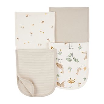 Baby Carter's 4-Pack Stork Print Burp Cloths
