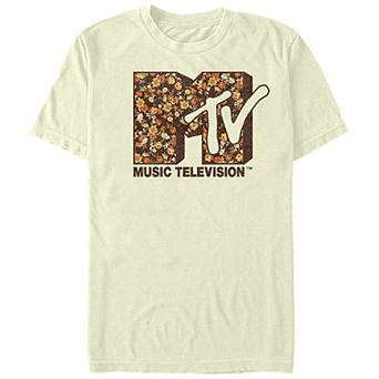 Men's MTV Autumn Flowers Print Logo Graphic Tee