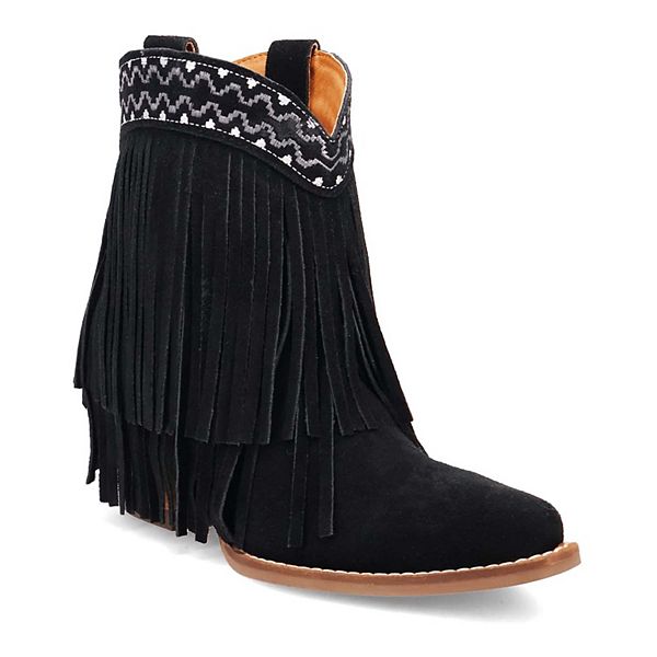 Dingo Tapadero Women's Suede Booties - Black (7.5)