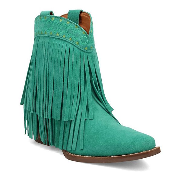Dingo Tapadero Women's Suede Booties - Green (8.5)