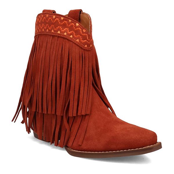 Dingo Tapadero Women's Suede Booties - Rust (8)