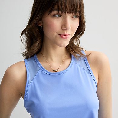 Juniors' SO® Mesh Shoulder Relaxed Tank Top