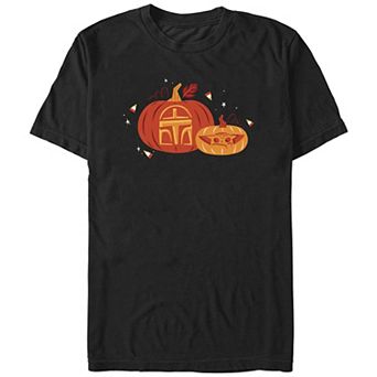 Men's Star Wars The Mandalorian Carved Pumpkins Graphic Tee