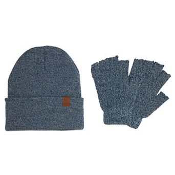 Climazer0 Marbled Hat And Fingerless Gloves Winter Set