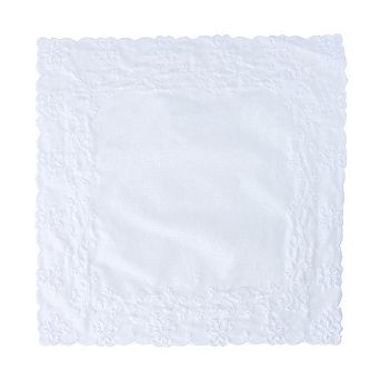 Ctm Women's Butterfly And Heart Embroidered Keepsake Handkerchief