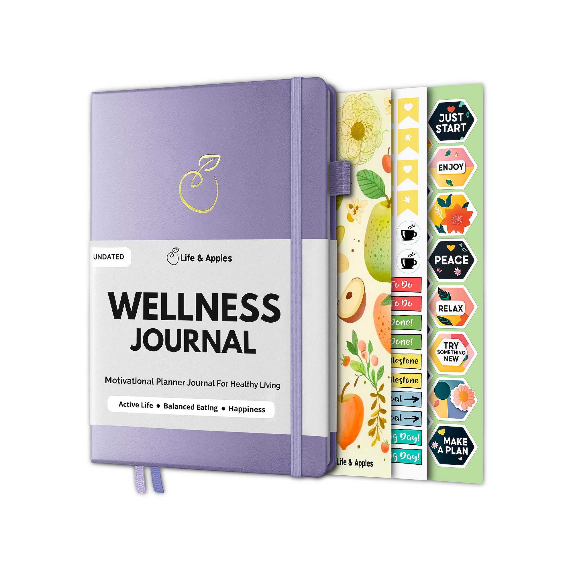 Life & Apples Wellness Journal and Planner, Purple