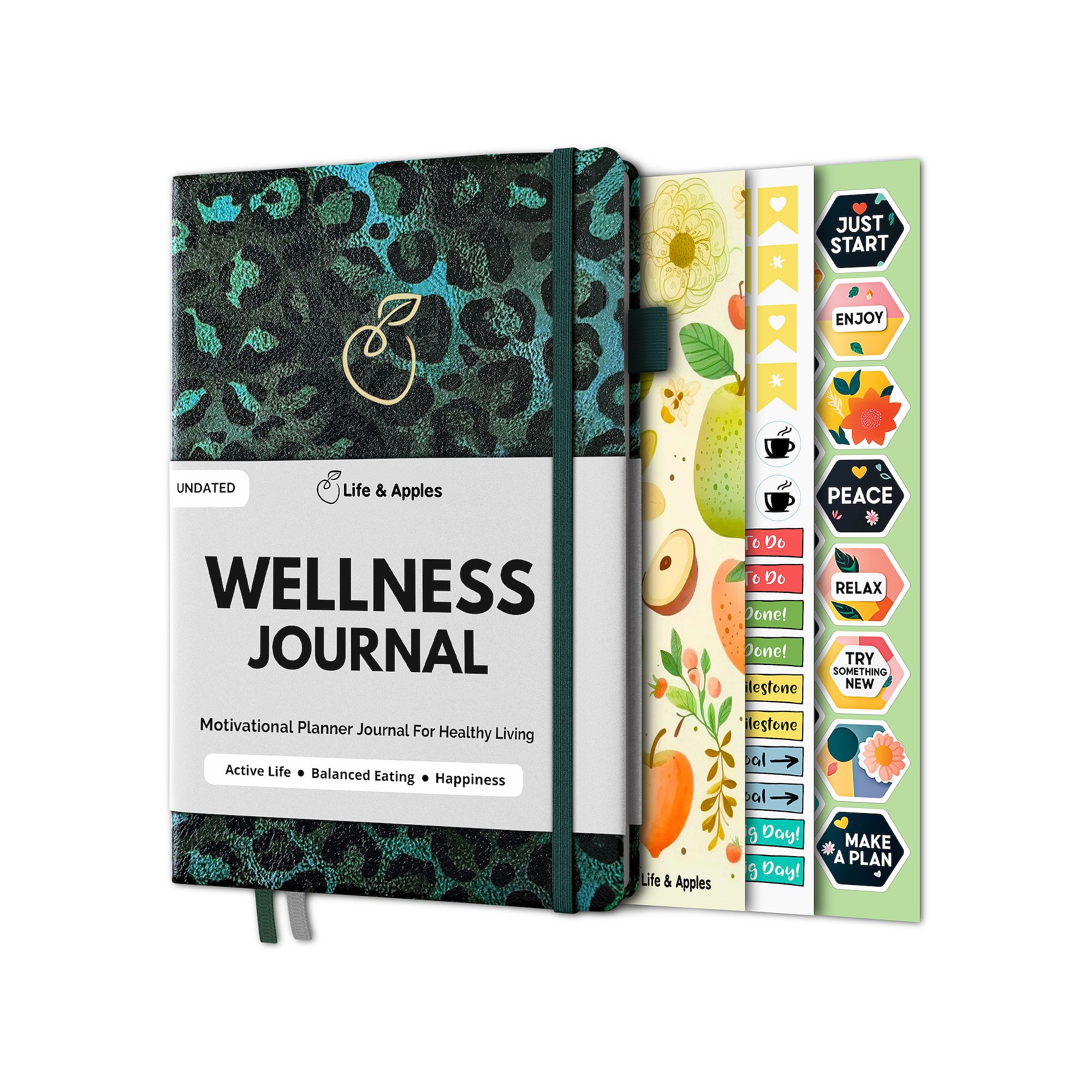Life & Apples Wellness Journal and Planner, Leopard