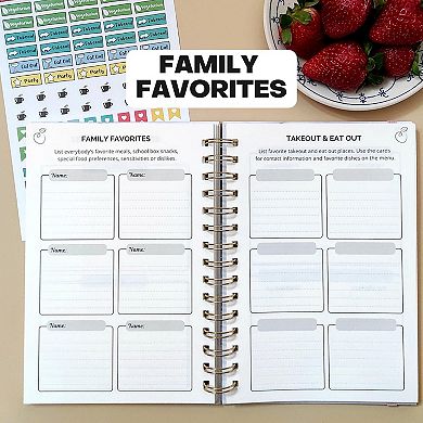 Life & Apples Meal Planner Notebook with Grocery List