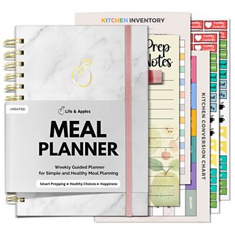 Life & Apples Meal Planner Notebook with Grocery List