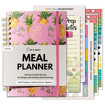 Life & Apples Meal Planner Notebook with Grocery List