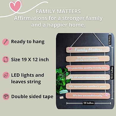 Life & Apples Positive Affirmations "Family Matters" Wall Decor