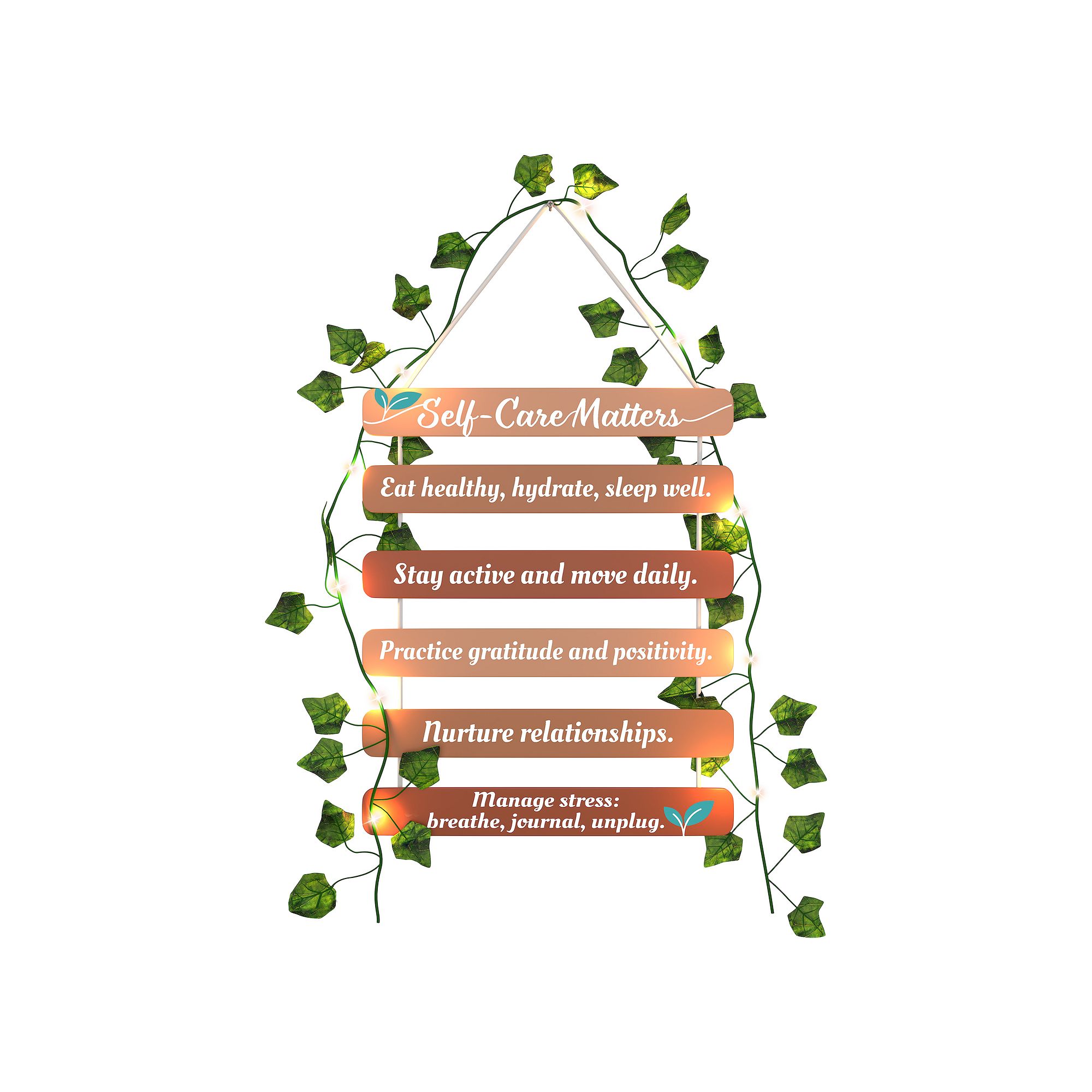 Life & Apples Positive Affirmations Self Care Matters Wall Decor, Mult