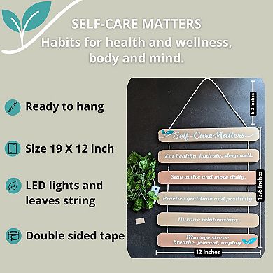 Life & Apples Positive Affirmations "Self Care Matters" Wall Decor