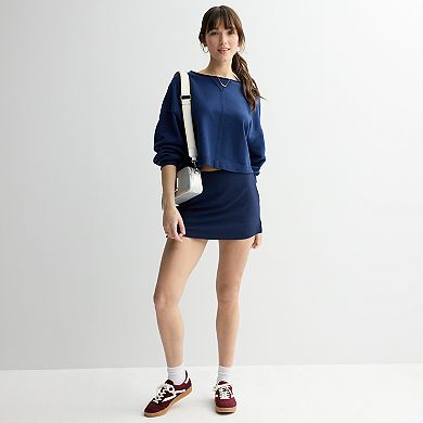 Juniors' SO® Beachy Terry Crewneck Top