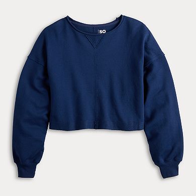 Juniors' SO® Beachy Terry Crewneck Top