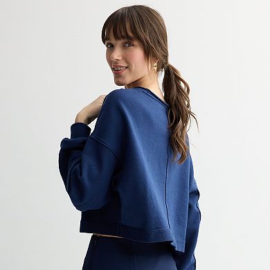 Juniors' SO® Beachy Terry Crewneck Top