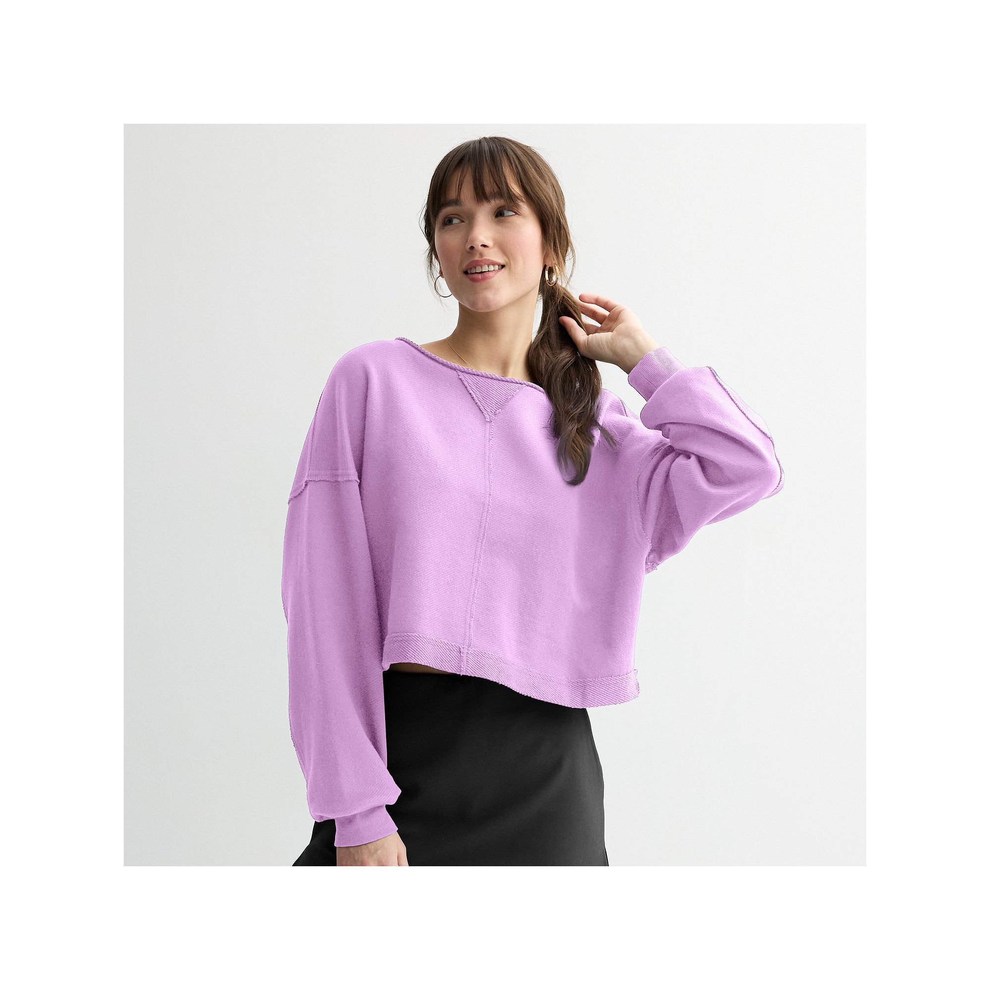 Juniors SO® Beachy Terry Crewneck Top, Girls, Size: XS, Little Purple