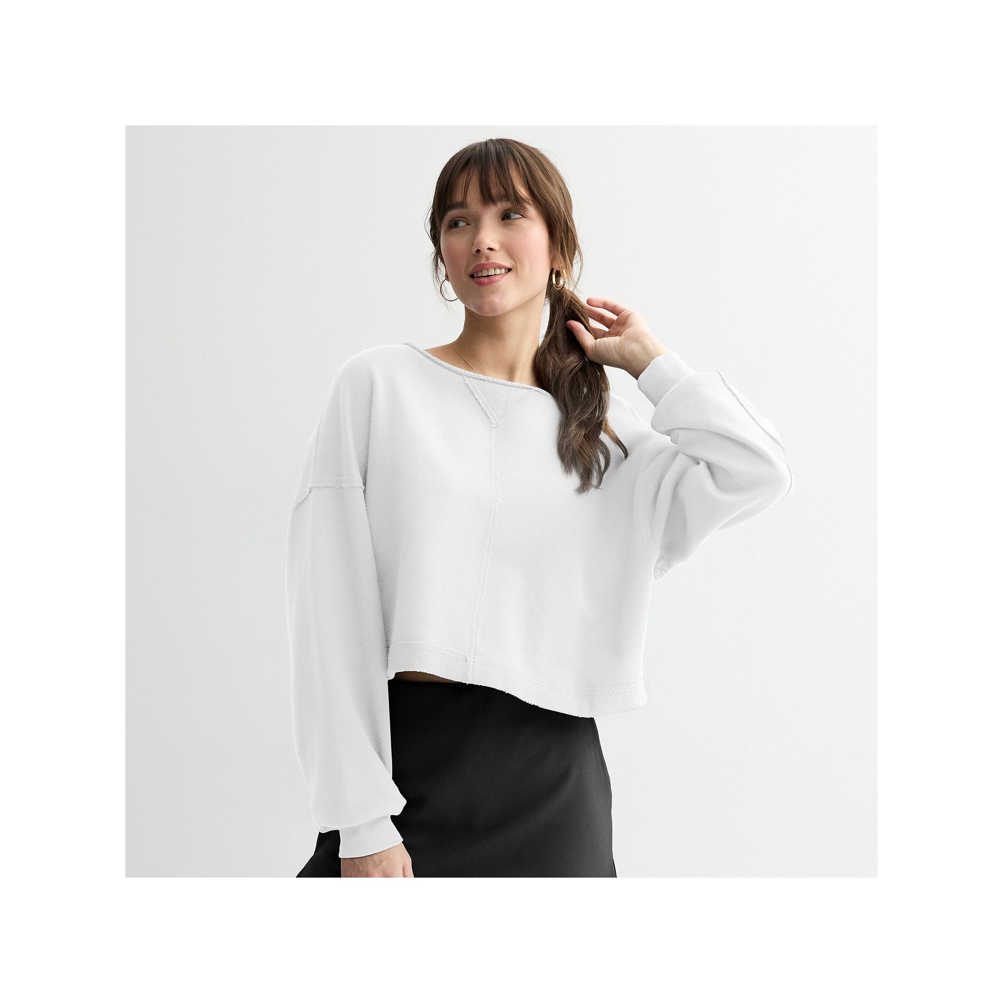 Juniors SO® Beachy Terry Crewneck Top, Girls, Size: XS, Modern White