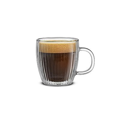 JoyJolt Fluted Espresso Cup Set of 2