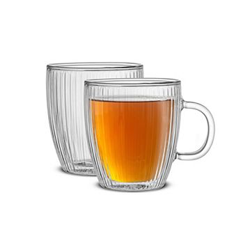 JoyJolt Fluted Coffee Mug Set of 2