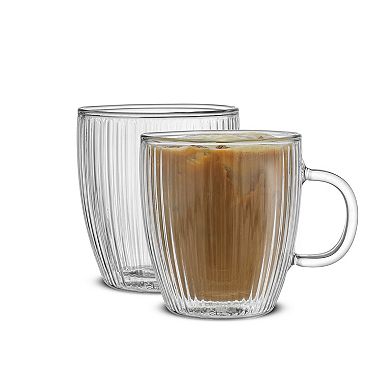 JoyJolt Fluted Coffee Mug Set of 2