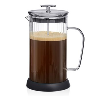 JoyJolt Fluted Glass 34 oz French Press Coffee Maker