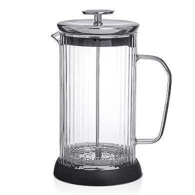 JoyJolt Fluted Glass 34 oz French Press Coffee Maker