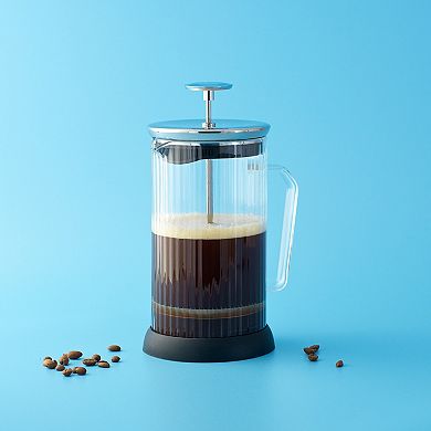 JoyJolt Fluted Glass 34 oz French Press Coffee Maker