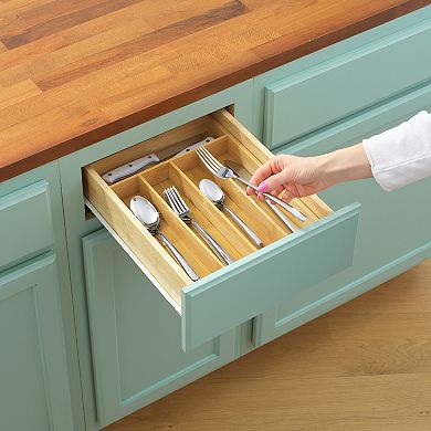 JoyJolt 5 Slot Bamboo Drawer Organizer