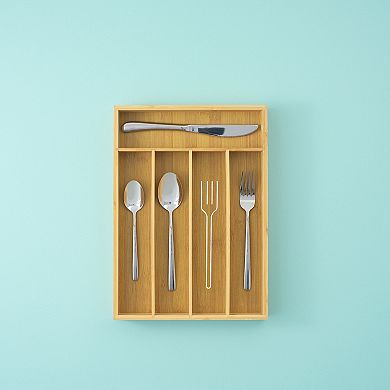 JoyJolt 5 Slot Bamboo Drawer Organizer