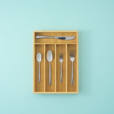 JoyJolt 5 Slot Bamboo Drawer Organizer