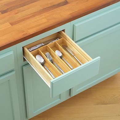 JoyJolt 5 Slot Bamboo Drawer Organizer