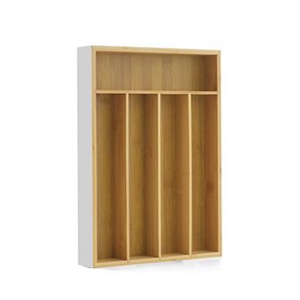 JoyJolt 5 Slot Bamboo Drawer Organizer