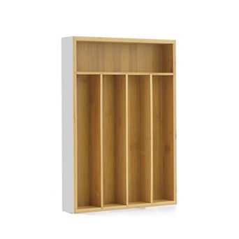 JoyJolt 5 Slot Bamboo Drawer Organizer